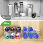 Water Bottle Organizer for Cabinet -2 Pack-Stackable Water Bottle Storage Rack