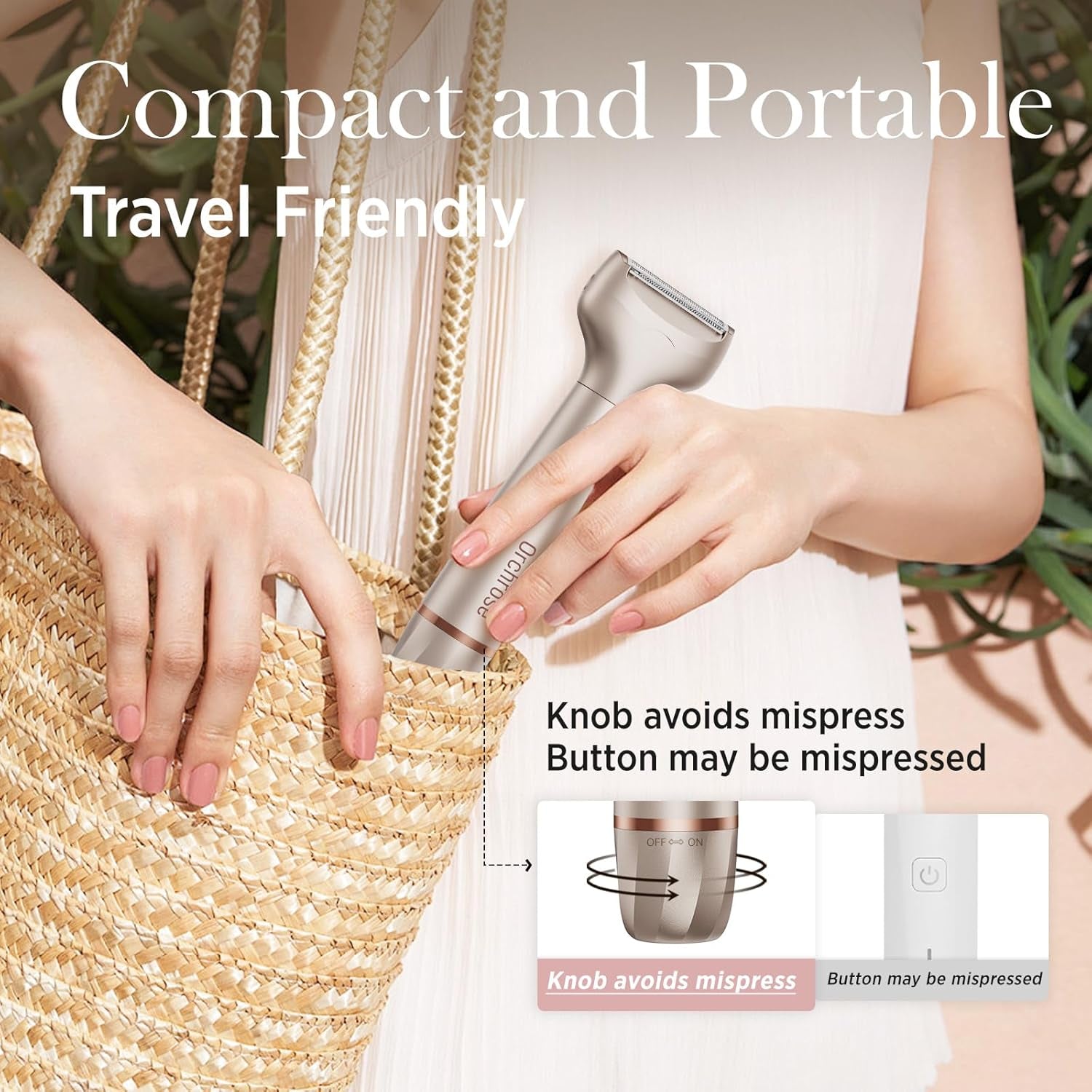 Electric Razor for Women 2-In-1: Painless Rechargeable Shaver for Face Legs Underarms and Bikini Area – Travel Lock