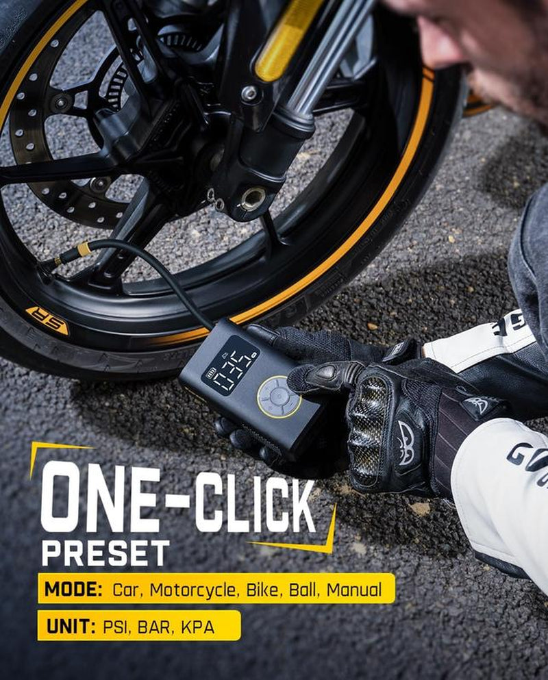 Portable Tire Inflator: Smart ON/OFF Hose Design