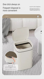 16L Smart Bathroom Trash Can White Non-Contact Narrow Smart Sensor Trash Can Smart Home Automatic Bagging Electronic Trash Can