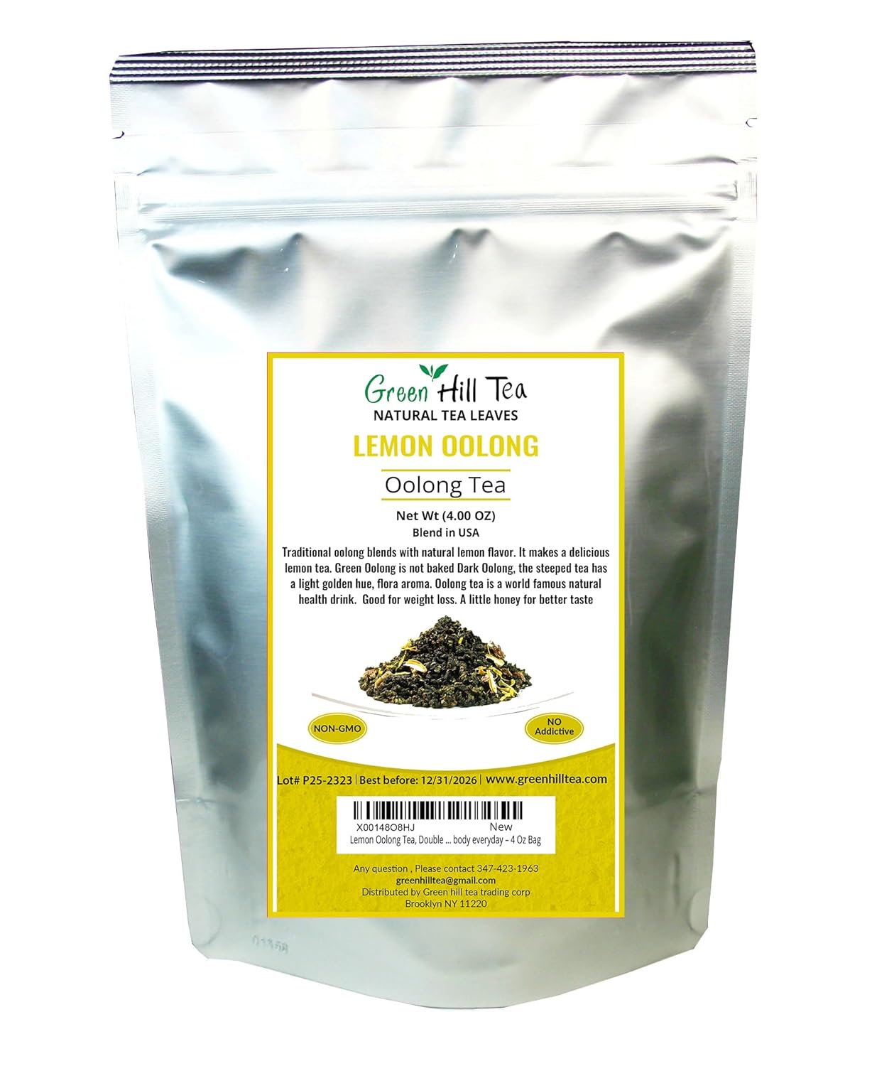 , Lemon Oolong Tea Detox Your Body Everyday Loose Leaves Tea – 4 Oz Bag
