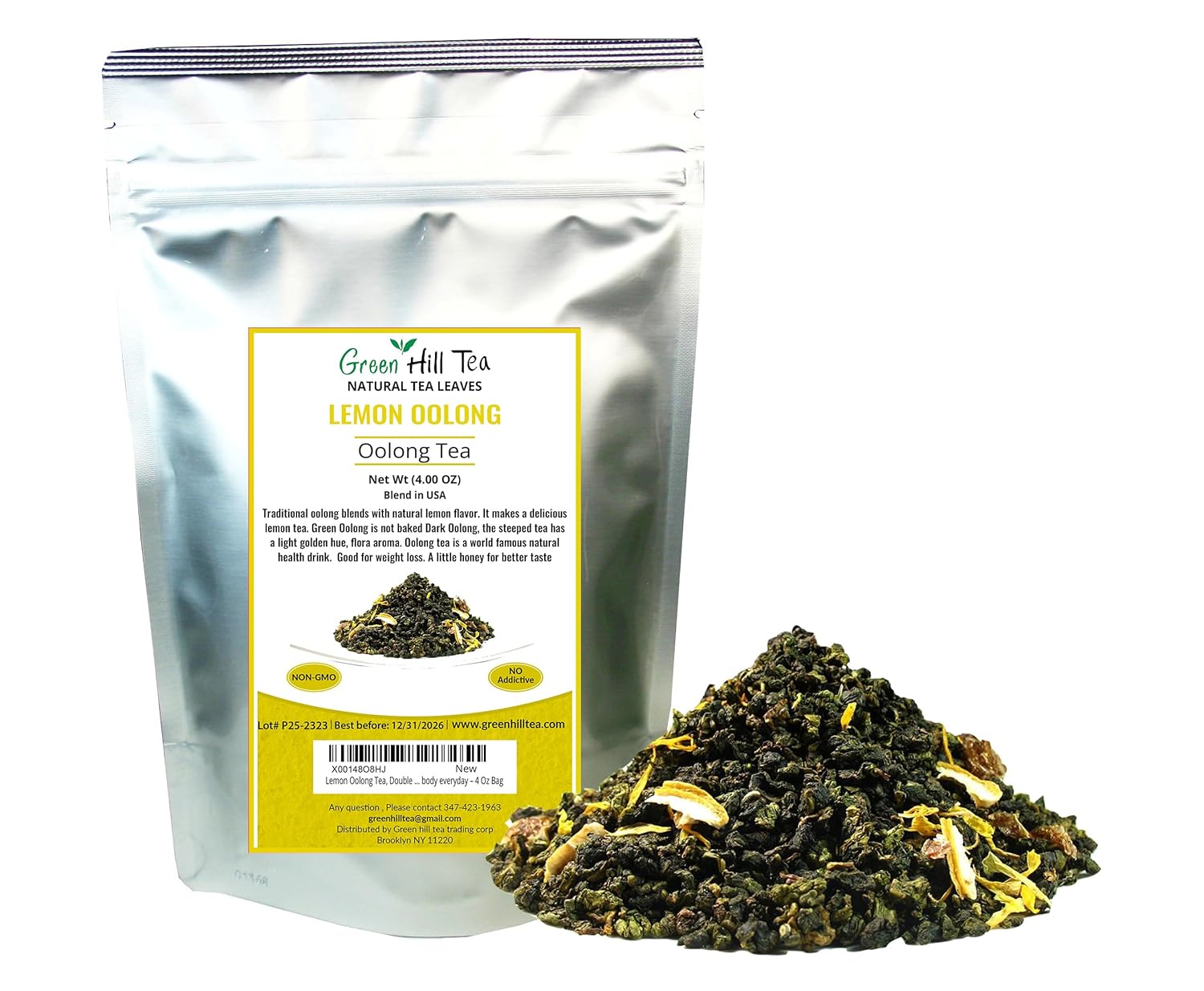 , Lemon Oolong Tea Detox Your Body Everyday Loose Leaves Tea – 4 Oz Bag