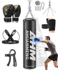 Punching Bag for Adults 4FT PU Heavy Boxing Bag Set Hanging Boxing Bag Kit W/ 12Oz Gloves