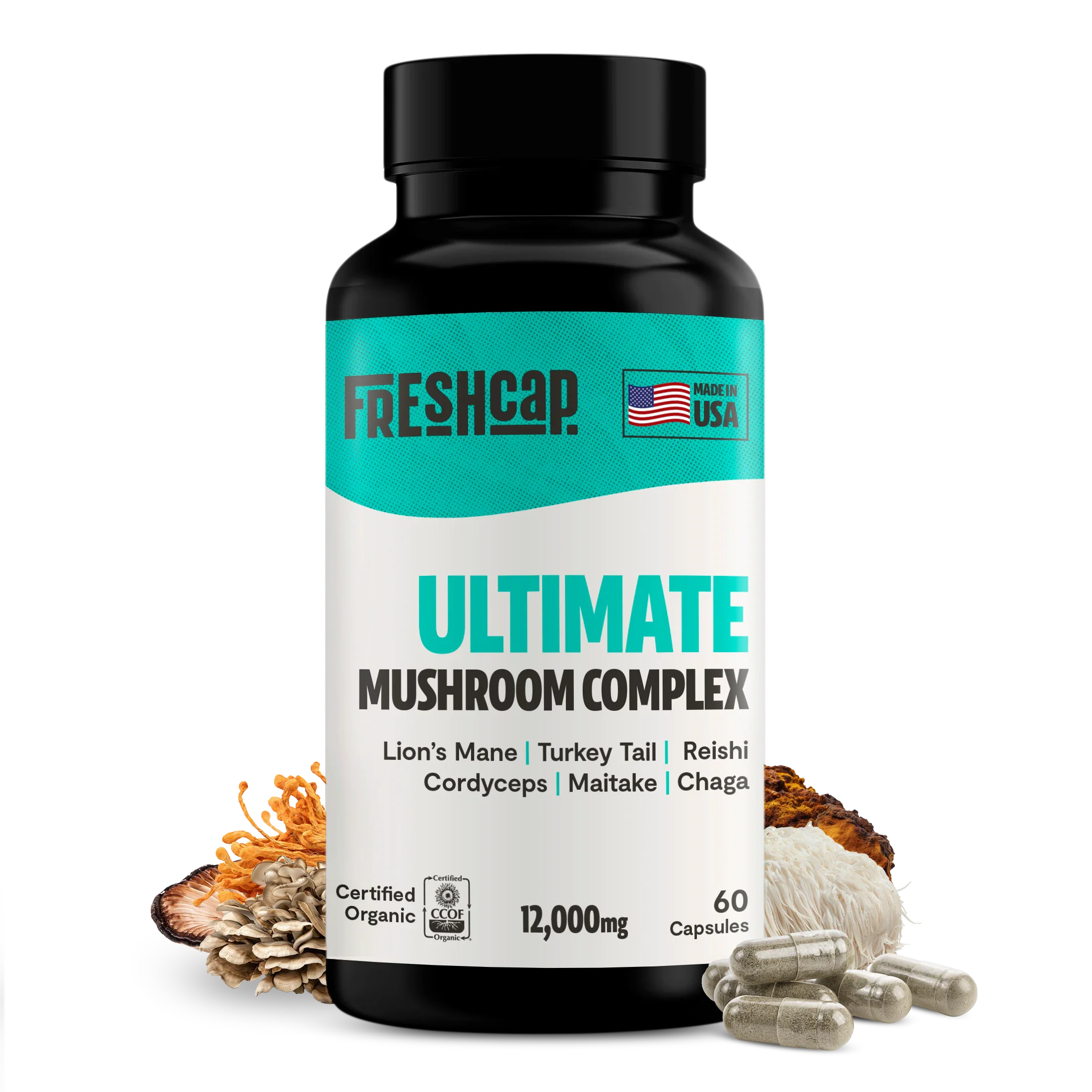FreshCap Organic Chaga Supplement Capsules