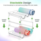 Water Bottle Organizer for Cabinet -2 Pack-Stackable Water Bottle Storage Rack
