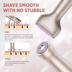Electric Razor for Women 2-In-1: Painless Rechargeable Shaver for Face Legs Underarms and Bikini Area – Travel Lock