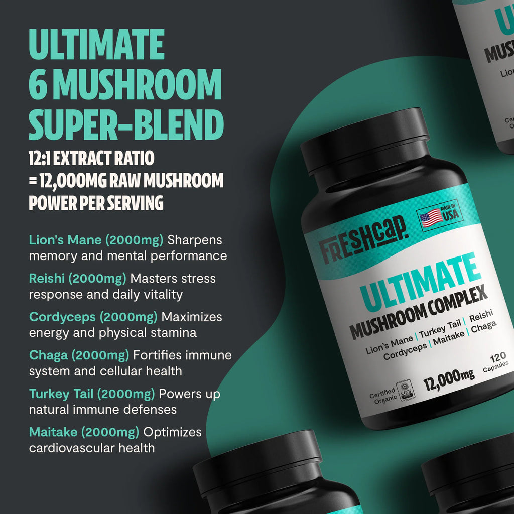 FreshCap Organic Chaga Supplement Capsules