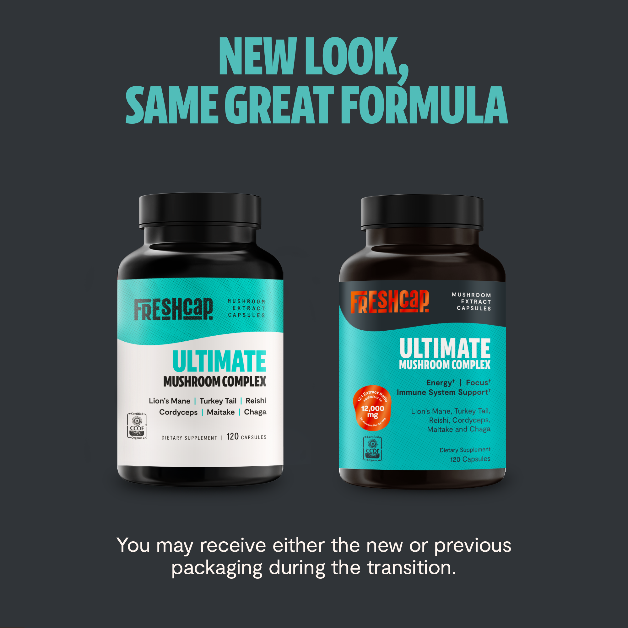 FreshCap Organic Chaga Supplement Capsules