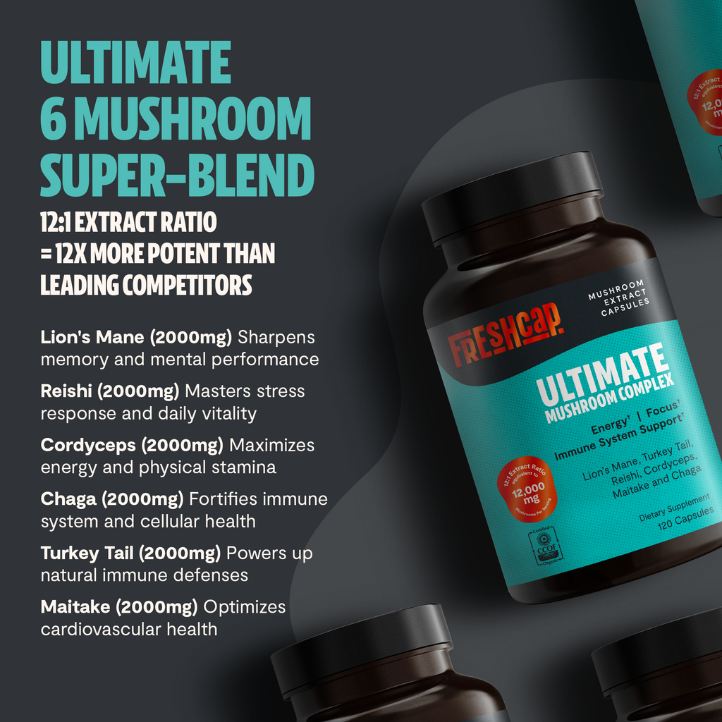FreshCap Organic Chaga Supplement Capsules
