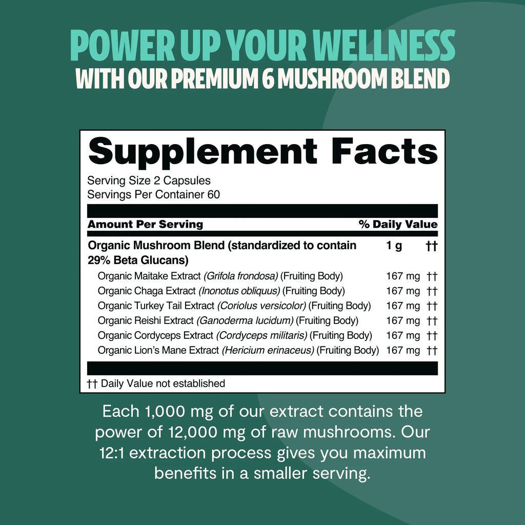 FreshCap Organic Chaga Supplement Capsules
