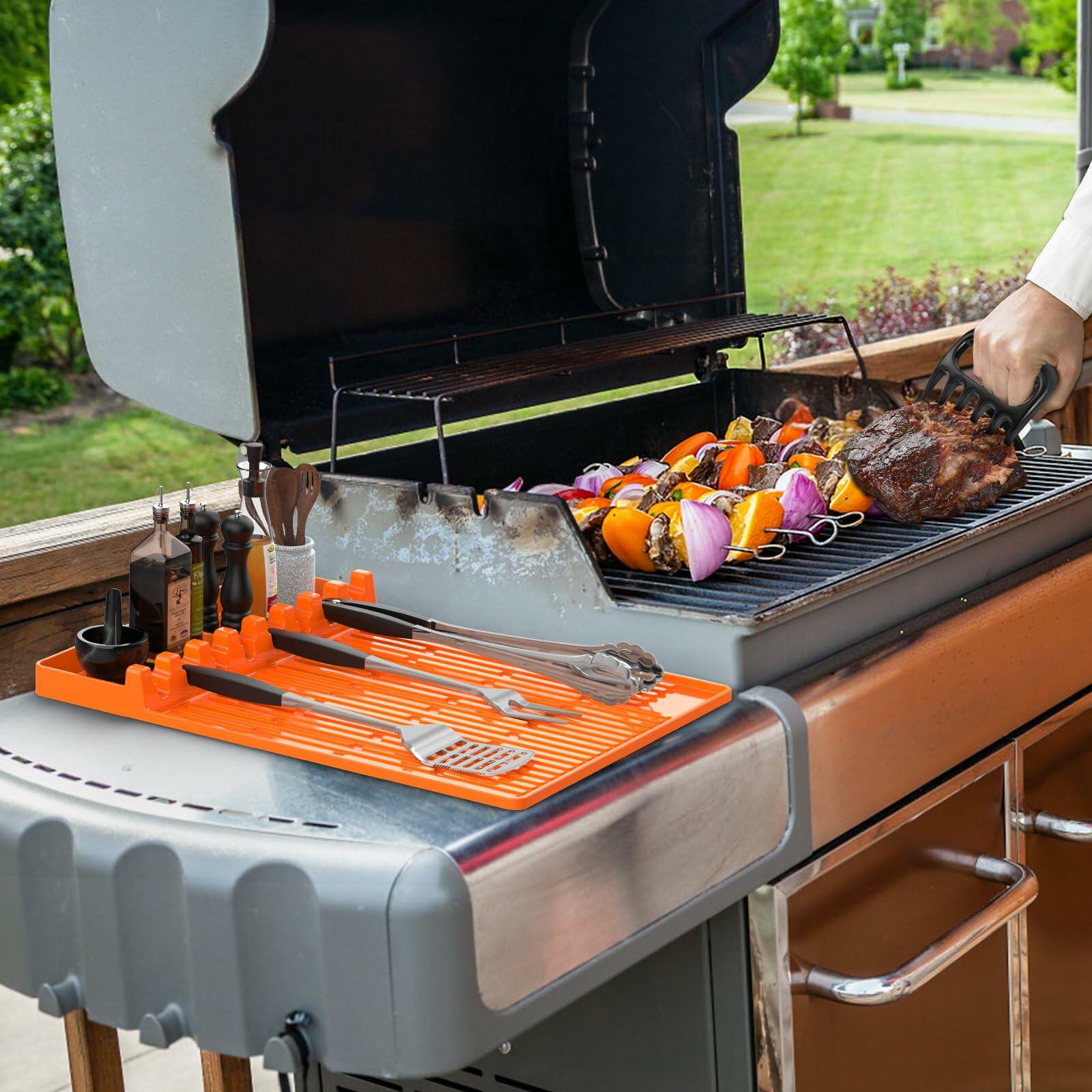 Silicone Griddle Tool Mat & Meat Shredder Claws BBQ Set