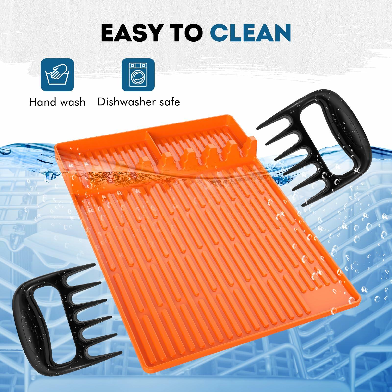 Silicone Griddle Tool Mat & Meat Shredder Claws BBQ Set