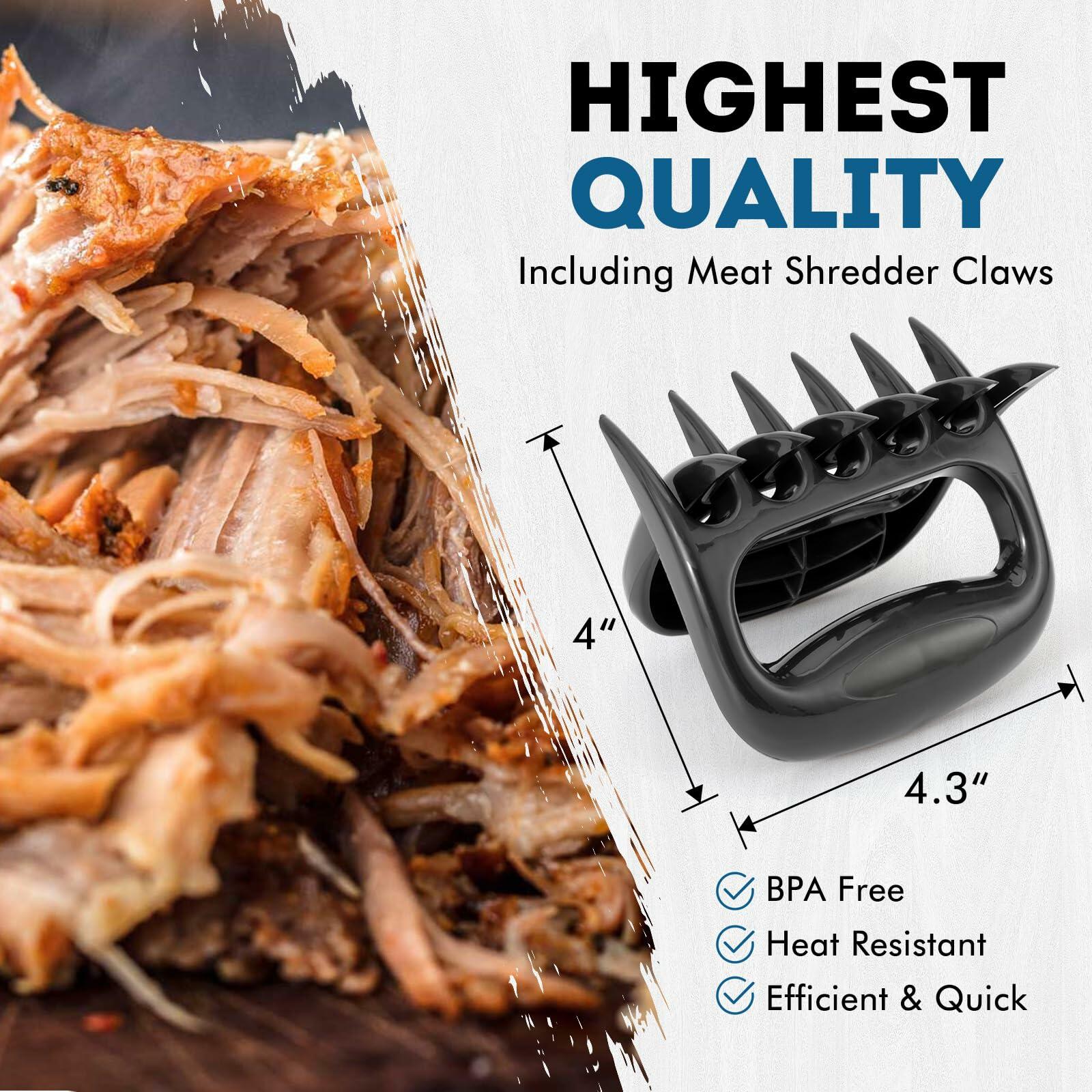 Silicone Griddle Tool Mat & Meat Shredder Claws BBQ Set