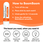 BoomBoom Nasal Stick | Vapor Flow Technology | Cool Refreshing Sensation | Natural Mood Boost | Simple Ingredients | Essential Oils + Menthol Inhaler (Mint, Wintermint, Tropical)